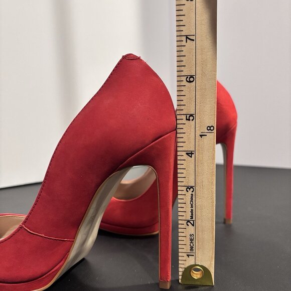 Steve Madden Lovey Red Suede Stiletto Pumps - Picture 3 of 16